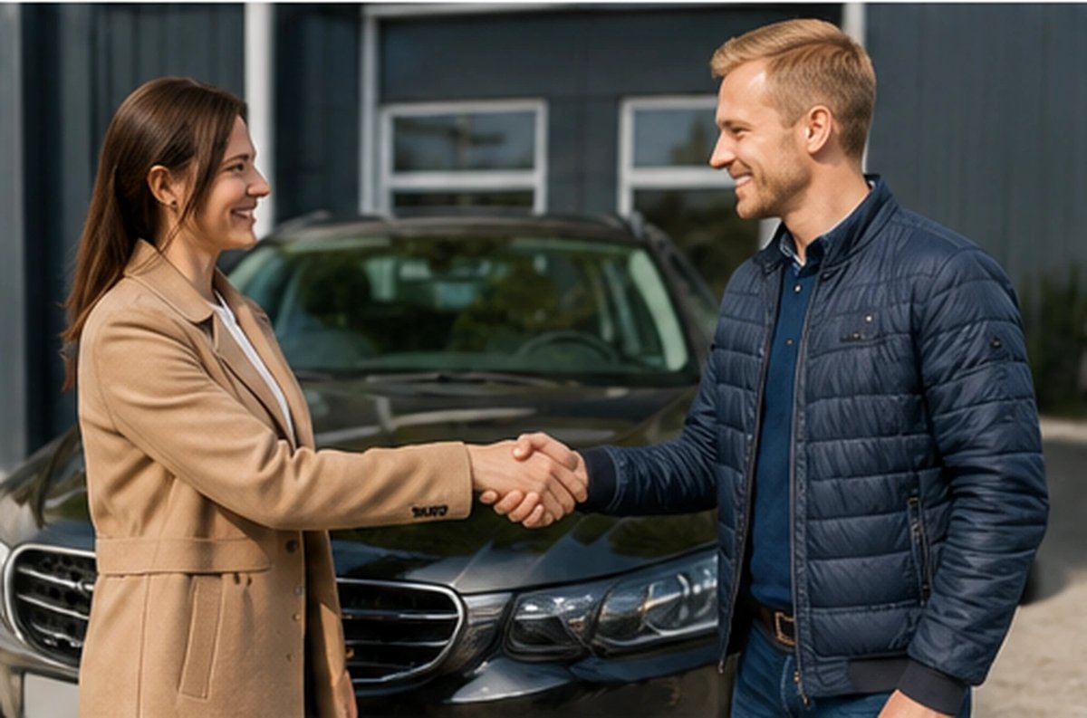 Handschlag beim fairen Autoverkauf